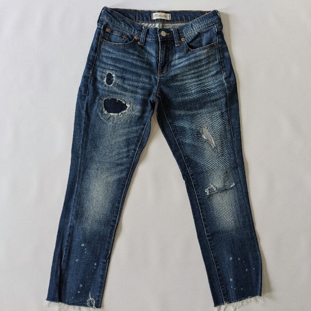 Madewell Slim Boyjean sz 24 distressed cropped